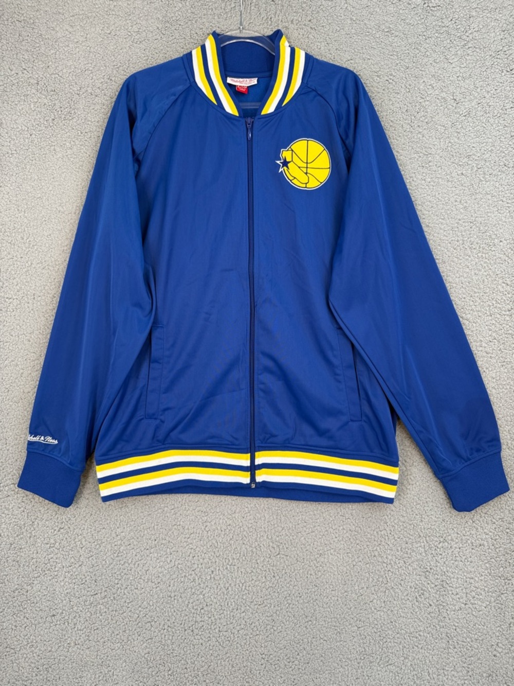 Golden State Warriors Mitchell & Ness Men’s 2XL full zip blue bomber jacket NBA
